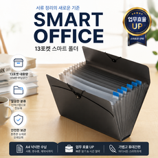 벨로나 파일 도큐먼트 파일정리함 13칸 A4 포켓 보관, 블랙, 1개 블랙, 1개