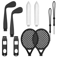 Sports Game Accessories Bundle for Nintendo Switch 2 (2025) 10 in 1 Motion Control Kit of Golf C, 블랙