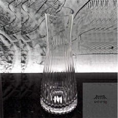 우노상점 유리화분 화병 스트라이프 물병(대) 7x26cm 긴화병