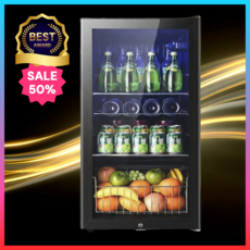 이도쿨 2도 저소음 쇼케이스 미니 술장고 와인 냉장고 가정용 음료수, 90L(블랙)