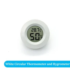 5Pcs 미니 디지털 LCD 실내 편리한 온도 센서 습도계 게이지 (배터리 제외), 01 White Circle