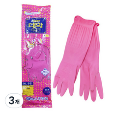 태화 고무장갑 뉴특대, 핑크, 특대(XL), 3개