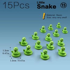 악기가챠 15Pcs 여우 토끼 코끼리 다람쥐 양 돼지 고양이 말 개구리 거북이 뱀 입상 미니어처 요정 정원 장식 액세서리, 15pcs Snakes