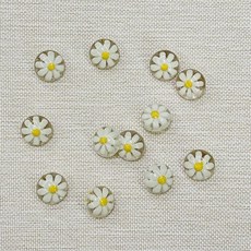 DIY可愛花朵樹脂鈕釦 手工藝材料, 白色小花,10顆, 1個