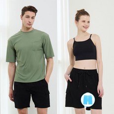 베이직엘르 남녀공용 카고 비치반바지 블랙 BEM X922K_P367336287 2968503