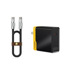 FNIRSI 智能電烙鐵移動工作臺收納盒套裝, 1個, （美標）100W充電頭+100wCC線,English version
