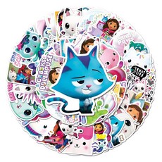 파티 선호합니다 선물 보상 인형 PINATA 얼굴 열쇠 팔찌 교실 STIKERS 생일 고양이를 만들기 고리 GABBYS 파티는 필러, 50pcs stickers