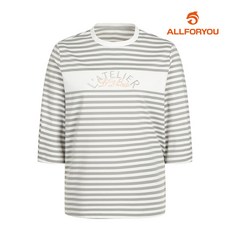 [올포유] 여성 자수 포인트 스트라이프 7부 티셔츠 ALTRM4416-816