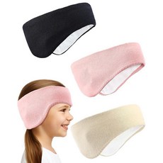 JenPen 아동용 더블 레이어 이어 워머 3개 헤드밴드 니트 퍼지 안감 겨울 귀마개 커버 남아 여아 스키 사이클링용 다용도 색상 224755