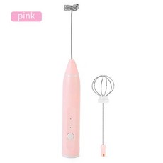 우유 거품기 지팡이 미니 휴대용 커피 라떼용 충전식 음료 믹서, [01] Pink