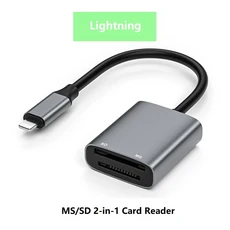 iPhone용 USB C 메모리 스틱 프로 듀오 어댑터 Lightning Type-c 장치용 MS/SD 카드 리더기 지원하는, 02 Lightning SD MS