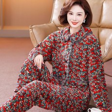 【給父母的溫暖】睡衣女秋冬中老年加厚套裝媽媽奶奶保暖長袖春秋婆婆珊瑚絨法蘭絨