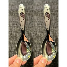 兒童316不鏽鋼餐具便攜組 湯匙叉勺子 短柄 幼兒園 可愛卡通 3-7歲適用, kom獨角獸匙2 隻（無盒）, 1個, 匙