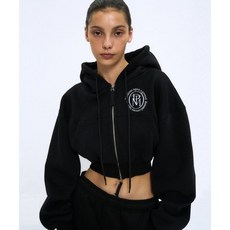 PARTIMENTO WOMEN 클래식 로고 크롭 후디_블랙