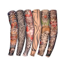 【桃園有貨】 超薄無痕冰袖 花臂紋身防嗮 防紫外綫袖套 男女通用 刺青袖套 戶外運動 防曬套袖護臂 紋身袖套 GGDR, 1個, 159,一隻裝