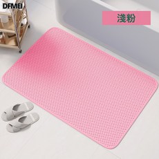 DFMEI 編織紋浴室防滑墊子淋浴防摔地墊洗澡腳墊廁所衛生間吸盤腳墊, 1個, 淺粉