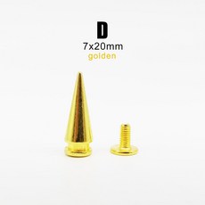 10 세트 금속 장식 펑크 탄두 스파이크 가죽 공예 스터드 벨트 리벳 DIY 자켓 신발 가방 스크류, D