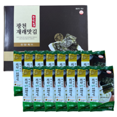 광천 김 파래 솔뫼 재래 맛김 도시락 14봉 선물세트 추석 선물 세트 설날선물세트 광천김 웰빙, 1세트