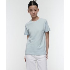 매장정품 무신사스탠다드우먼 MUSINSA STANDARD WOMAN 우먼즈 베이식 크루 넥 반팔 티셔츠 [페일 블루] MWJTS0Z02-LU 541883