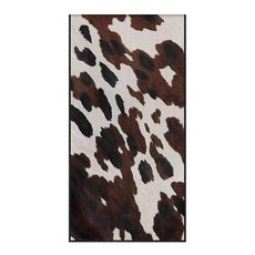 Renewold 자동차 시트 타월 커버 체육관 러닝 서핑 자동차 시트 커버 블루 나비 프린트 쿠션 매트 범용 핏 보관 가방 포함 피크닉 캠핑 담요 패드 수영복 커버업, 브라운 소가죽 프린트