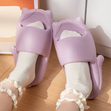 욕실화 욕실 논슬립 슬라 야외 귀여운 슬리퍼 개구리 실내 화장실 신발 커플 남성, 1개, I. 새끼 고양이보라색