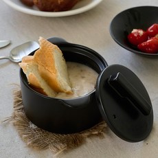 에라토 까망 도자기 무균열 미니 뚝배기 계란찜 냄비, 1개, 12.5cm