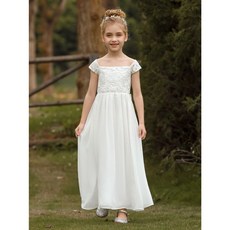 妙妙屋 兒童白色蕾絲禮服 長版禮服