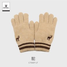 【體溫魔術師】麋鹿刺繡雙層保暖手套 MIT台灣製 內刷毛針織禦寒手套