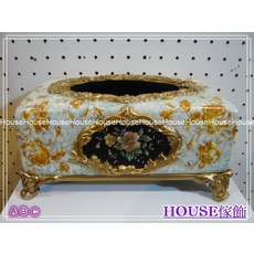 House傢飾 歐風流金玫瑰面紙盒