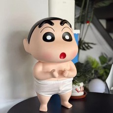 洗澡蠟筆小新擺件 可愛手辦公仔 桌麵禮物 洗浴小新 潮玩擺件 節日禮物, 1個, 洗澡小新[26cm]  禮盒  優質版