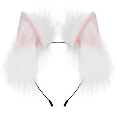 움직이는 고양이귀 머리띠 핑크 액세서리 그레이 할로윈, H. 화이트핑크
