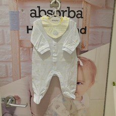 [압소바] 봄특가 /간절기에 입기 좋은 두께감의 우주복 /탈부착 가능한 턱받이가 세트로 /남아 둥이룩으로 강추 /75부터 발싸개 없는 디자인*라두턱받이우주*