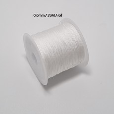 [비즈엔케이] 0.6mm 나일론 매듭실 35M (롤) 판매단위 팔찌 만들기 재료, 1개, 4.화이트
