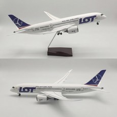LOT 폴란드항공 B787-8 비행기 모형 항공기 다이캐스트 1:130, 1개, 화이트블루(기본형 조명없음)