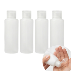 ETCM 똑딱이 캡 화장품 소분 공병 100ml, 4개, 반투명