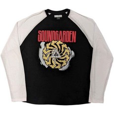Rock OFF 오프 OFFICIAL 오피셜ly licensed products Soundgarden Badmotorfinger Tour 2017 래글런 남성용 티셔츠 블랙.