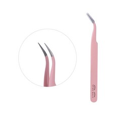 ccam bbak 假睫毛鑷子 睫毛夾 嫁接睫毛專用工具, 1個, 曲線型, PINK