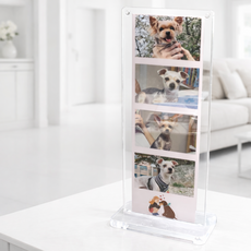 몽이아 2x6 투명 아크릴 자석 냉장고 스탠드 사진 액자 인생네컷 포토이즘 납골당, 1개, 자석투명아크릴액자세트+받침대