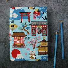 【日本風情-藍】書衣 書套 可調式布書衣 A6 A5 B6 50K 25K 32K 20K 16K, 1個