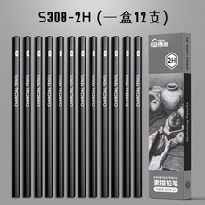 大城 素描鉛筆 無毒石墨筆芯 2b4b6b8b軟中硬炭筆 特濃12b14b 初學者美術繪畫鉛筆, 1個, 2H-12支/盒