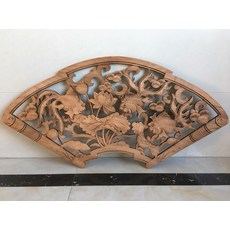 香樟木扇形仿古擺飾, 如圖所示, 1個