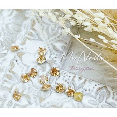 迷你小肥方 尖底鋯石水鑽 4mm 美甲鑽飾, 1個, 蜜桃香檳10入