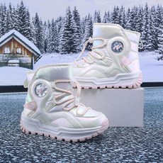 零下-40度 兒童雪靴 防水 防滑 阿童木女童鞋子冬季新款兒童棉鞋加絨加厚保暖雪地靴中大童小女孩