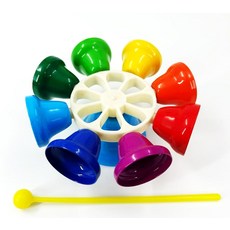 ST TS 뮤직벨 8음 스틱 부착 핸드벨 말렛 터치식 타악기 악기 벨