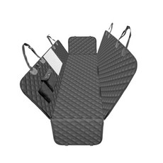 寵物防水汽車坐墊 人寵同坐 寵物車用坐墊 寵物車載墊 寵物汽車墊 寵物後座車墊, 1個, 黑色縫隙升級人寵同坐（中網可拆不擋冷氣）