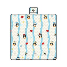 시스슈 아웃도어 피크닉매트 휴대용 두꺼운 접이식 캠핑러그 방수 방습 돗자리, 펭귄