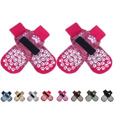 EXPAWLORER 발을 핥는 것을 방지하는 미끄럼 방지 강아지 양말 뜨거운 도로를 위한 강아지 신발 소형 중형 대형견을 위한 강아지 부츠 견목 바닥용 트랙션 컨트롤, 로즈 핑크