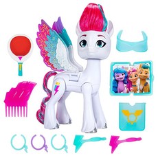 정품++ My Little Pony 마이 리틀 포니 Doll Zipp 스톰 윙 서프라이즈 날개 및 액세서리가 있는 14.9cm(5.5인치), 정품++ My Little Pony 마이 리틀 포니 D, 1개