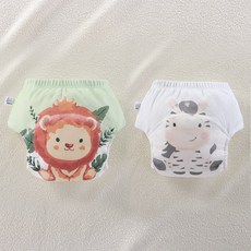 寶寶訓練褲 如廁練習褲, 兩條裝：獅子 斑馬, 1個