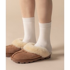 SCKPIENS [4팩] 슬림 기모 여자 무지 장목 양말, 05.블랙